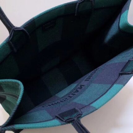 Dior Book Tote Bag  Check Canvas.