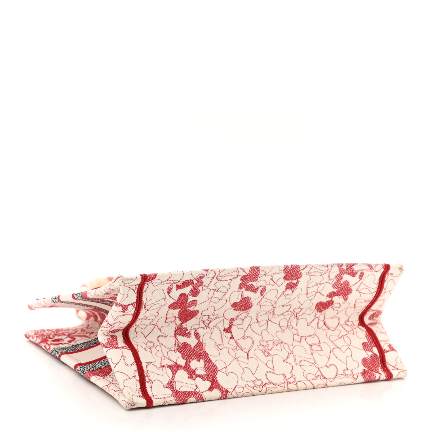 0E8B18BE-6311-76A6-8FE6-E1D3768262E3-1 CHRISTIAN DIOR Canvas Book Tote Red White. - Image 1
