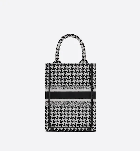 11751B1C-5FAC-87E1-39CA-451375AF3179-1 MINI DIOR BOOK TOTE PHONE BAG Black and White Micro (13 x 18 x 5 cm). - Image 1