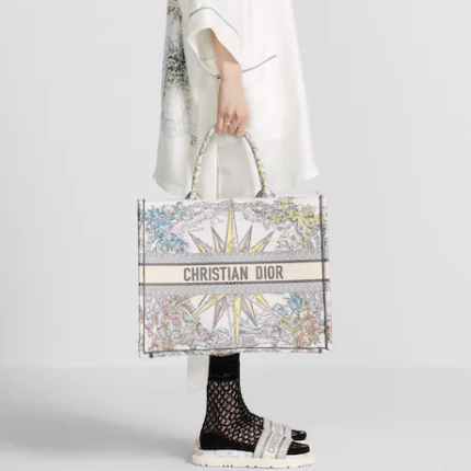LARGE DIOR BOOK TOTE White  (42 x 35 x 18.5 cm).