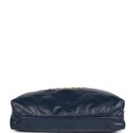 Large 22 Bag Navy Lambskin Antique Gold Hardware. - Image 6
