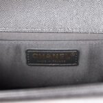 Medium Boy Bag Black Caviar Antique Gold Hardware. - Image 4