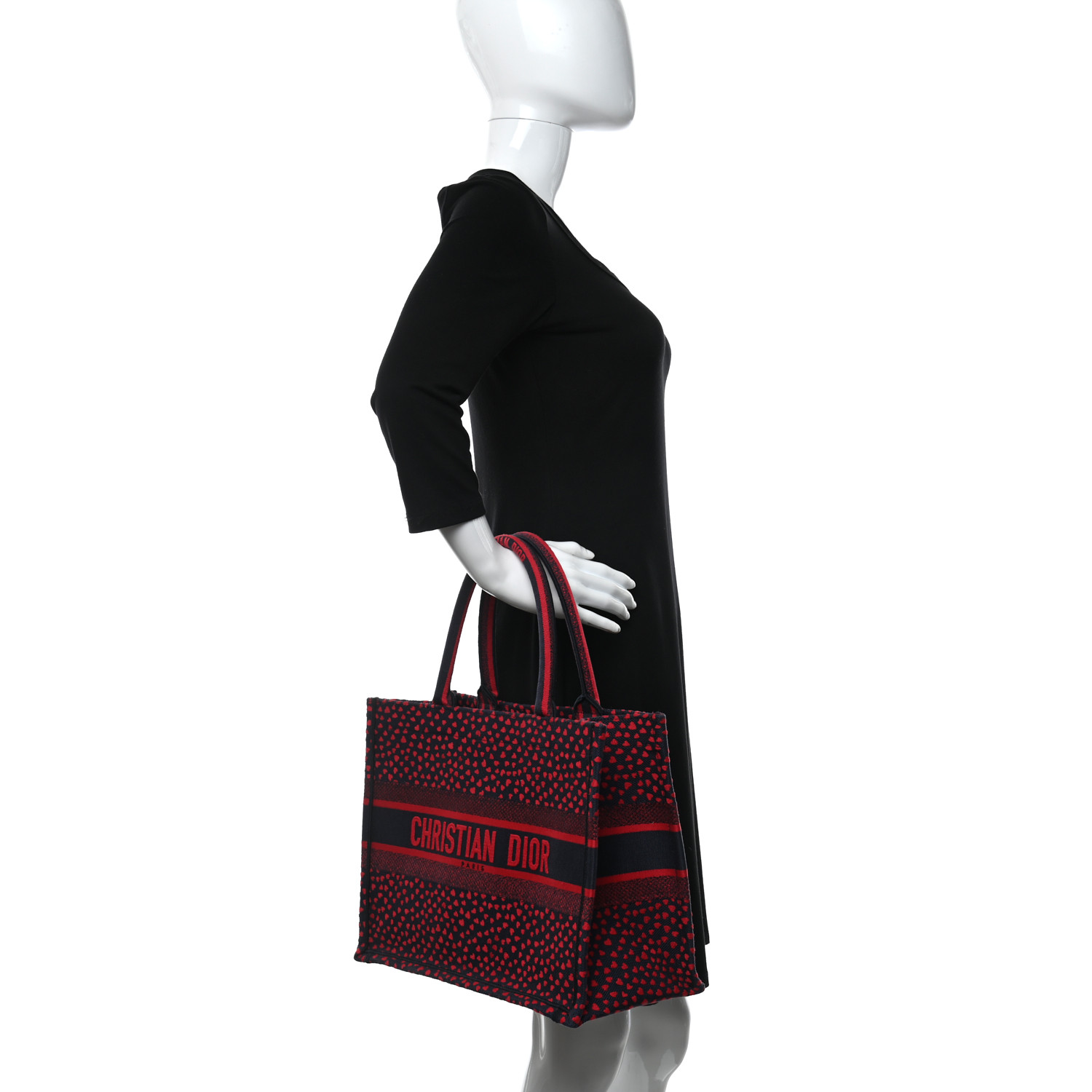 551B519C-DE8B-B39A-D124-25BD9CCE3B2D-1 CHRISTIAN DIOR Pop Heart I Love Paris Book Tote Red. - Image 1