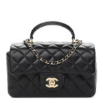 Mini Top Handle Flap in Black. - Image 6