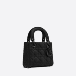 MINI LADY DIOR BAG Black  Calfskin.