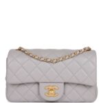 Mini Flap Bag Light Grey  Hardware. - Image 6