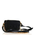 CHRISTIAN DIOR  Calfskin Cannage Caro Pouch with Chain Black. - Image 2