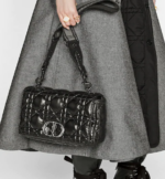 LARGE DIOR CARO BAG Black Calfskin. - Image 7