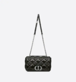 LARGE DIOR CARO BAG Black Calfskin. - Image 3