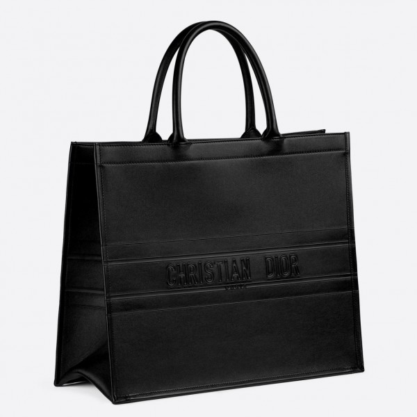 72CC5B42-6D5C-68AE-C492-792E6C5FA1FE-1 Dior Book Tote Bag In Black Smooth Calfskin. - Image 1