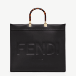 Sunshine Large - Black leather shopper.