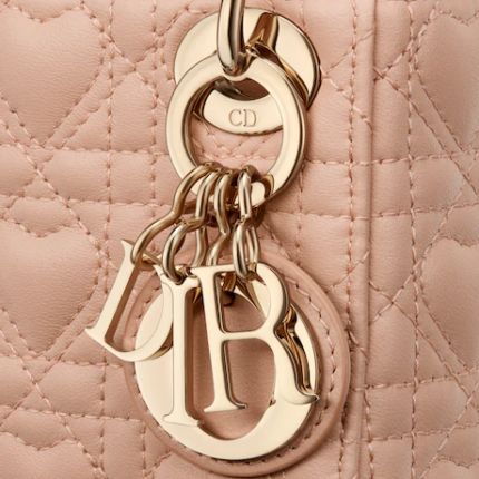 MICRO LADY DIOR BAG Pink with Heart Motif.