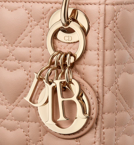 95C6C8F2-D21D-7275-4EE4-B6B85F005273-1 MICRO LADY DIOR BAG Pink with Heart Motif. - Image 1