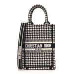 CHRISTIAN DIOR Mini Book Tote Phone Bag Black White. - Image 3