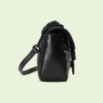 hand small shoulder bag - Black Leather. - Image 4