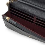 Black Quilted Caviar Wallet on Chain Gold Hardware. - Image 5