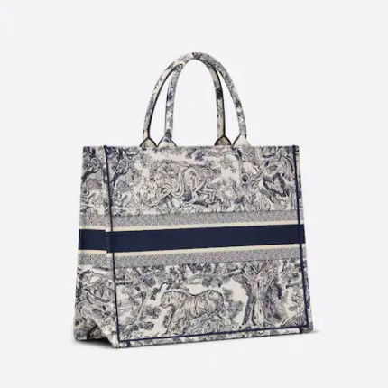 LARGE DIOR BOOK TOTE Blue Toile de (42 x 35 x 18.5 cm).