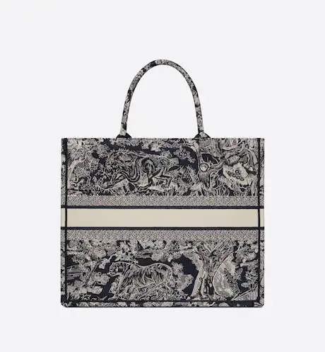 DC437355-9904-5FB6-B586-21F372CABC8B-1 LARGE DIOR BOOK TOTE Blue Toile de (42 x 35 x 18.5 cm). - Image 1
