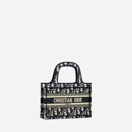 MINI DIOR BOOK TOTE Blue Dior  (22.5 x 15 x 6 cm).
