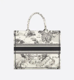 LARGE DIOR BOOK TOTE Latte Toile de  (42 x 35 x 18.5 cm).