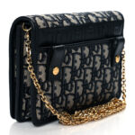 CHRISTIAN DIOR Oblique 30 Montaigne 2-In-1 Pouch Blue.