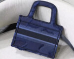 Dior Mini Book Tote Bag In Blue Camouflage Canvas. - Image 2