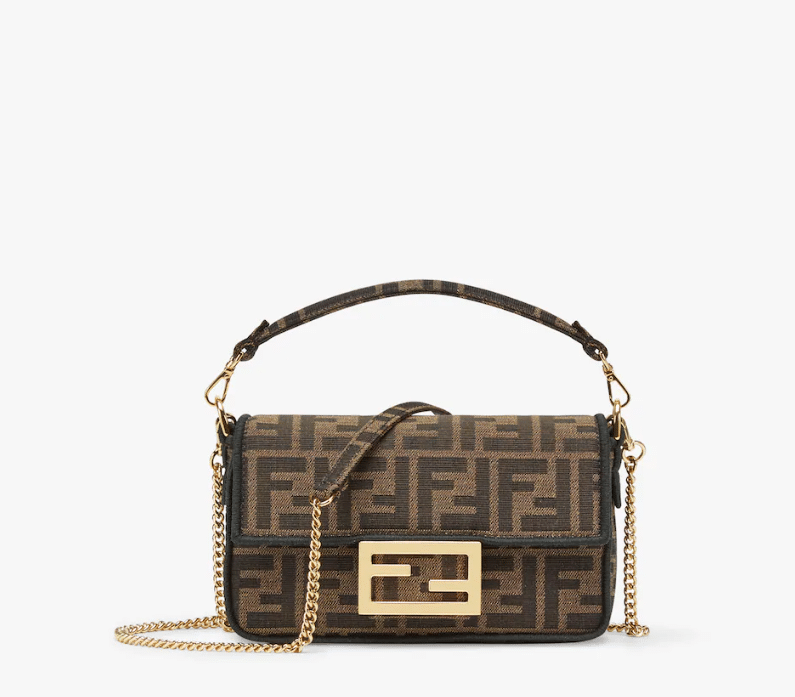 e0f0cb0188919e33f97ec4df4c1867d7.png Baguette Mini Jacquard FF fabric bag. - Image 1